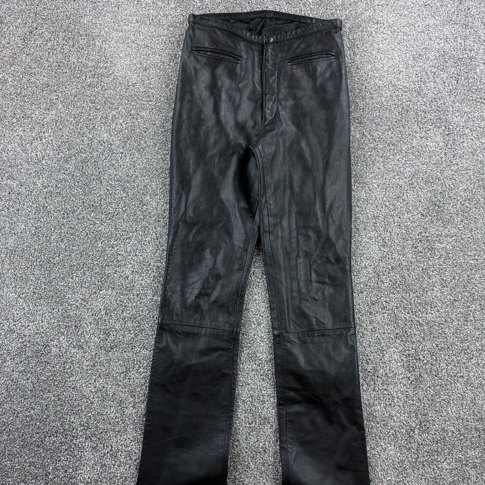 Vintage Wilsons Leather Maxima Pants Women's 26 Black Leather High Rise Straight